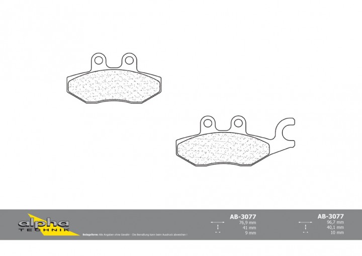 ALPHA TECHNIK Bremsbelag Scooter mit ABE für X9 125 Evolution M23