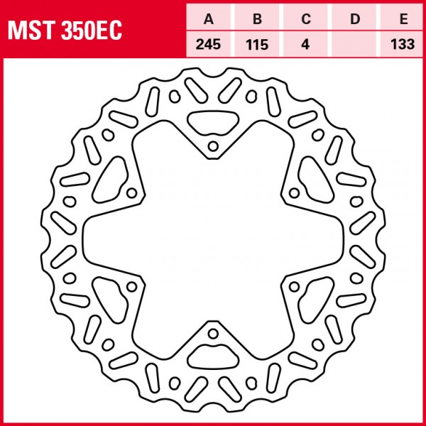 TRW Bremsscheibe Offroad starr MST350EC WR450F RE45