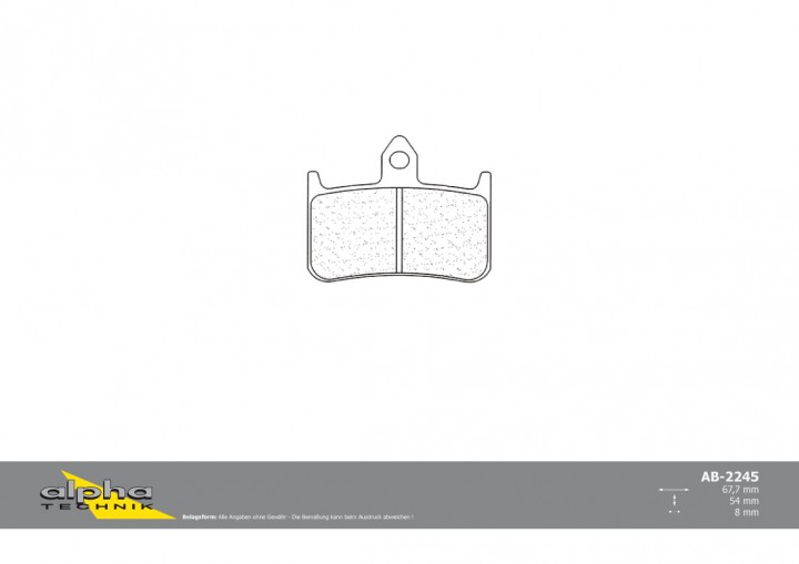 ALPHA TECHNIK Bremsbelag Straße mit ABE für VTR1000F Firestorm SC36