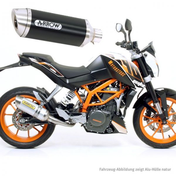 ARROW THUNDER KTM Duke 390 13- Alu schwarz für 125 RC KTMISRC