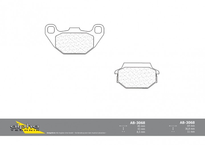ALPHA TECHNIK Bremsbelag Scooter mit ABE für People 200 unbekannt Joyride 150 LA15 Phoenix 150
