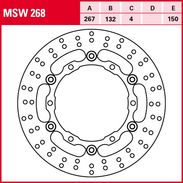 TRW Bremsscheibe Allround schwimmend MSW268 T Max XP530 SJ09