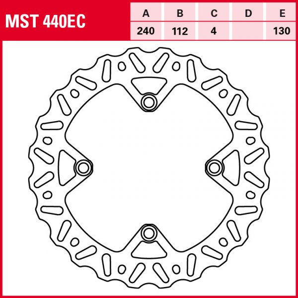 TRW Bremsscheibe Offroad starr MST440EC CR125