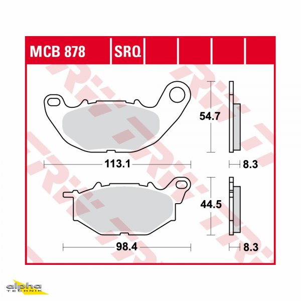 TRW Bremsbelagsatz MCB878 MT03 RH12