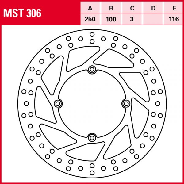 TRW Bremsscheibe Allround starr MST306 KX250