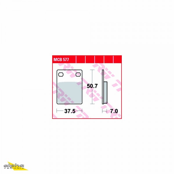TRW Bremsbelagsatz MCB577 Cityfly