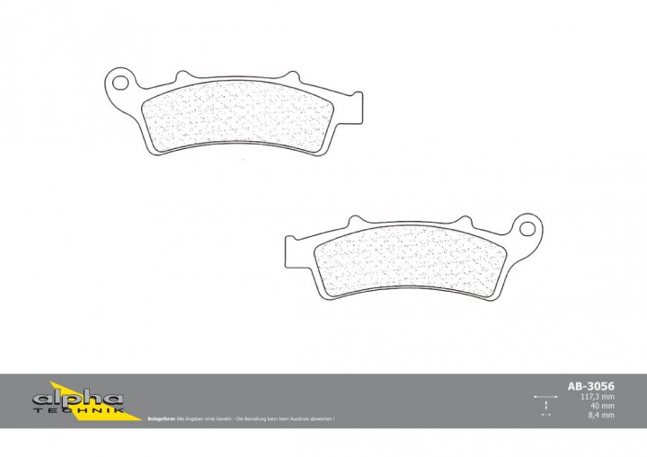 ALPHA TECHNIK Bremsbelag Scooter mit ABE für Atlantic 250 ie SP Madison 250 S M54 Looxor 125 P2A