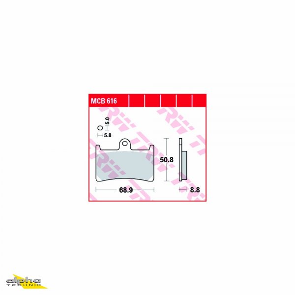 TRW Bremsbelagsatz MCB616 FZR400RR 3TJ