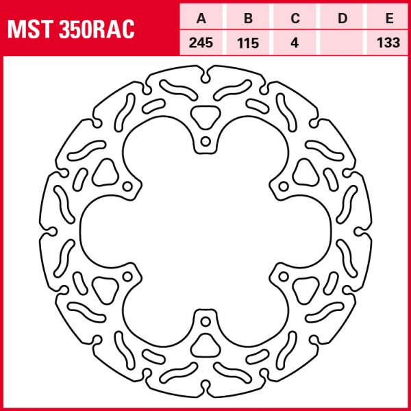 TRW Bremsscheibe Sportiv starr MST350RAC WR250F CG