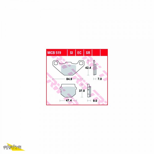 TRW Bremsbelagsatz MCB519 Nox KMX200 MX200 Millenium 125 FC Moskito 50 JP Squab 50 S1A Comet