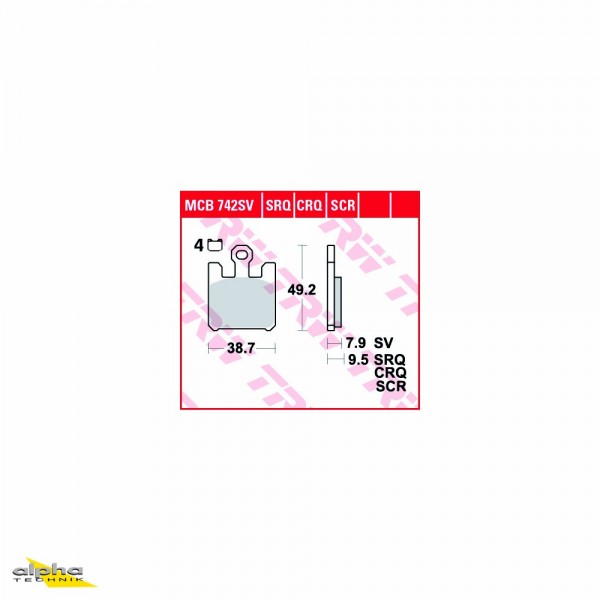 TRW Bremsbelagsatz MCB742CRQ ZX12R ZXT20A GSX-R1000 WVBZ Mulhacen 660 MH