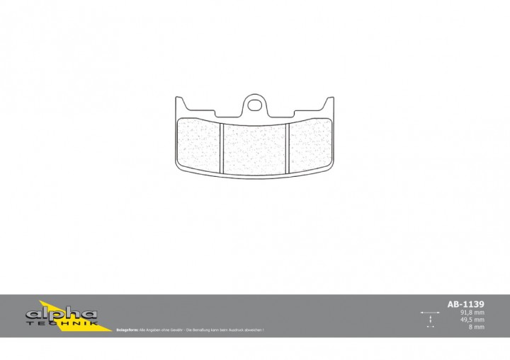 ALPHA TECHNIK Bremsbelag Straße mit ABE für XB12R Firebolt XB1