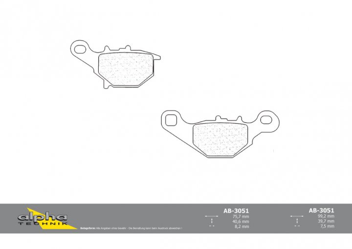 ALPHA TECHNIK Bremsbelag Scooter mit ABE für UC150 Epicuro AY