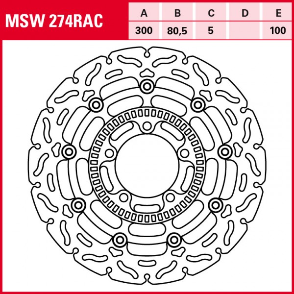 TRW Bremsscheibe Sportiv schwimmend MSW274RAC ER6n ER650E