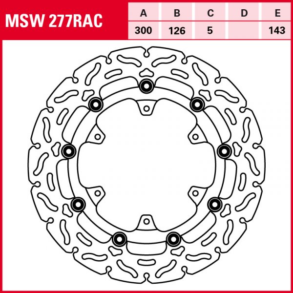 TRW Bremsscheibe Sportiv schwimmend MSW277RAC 690 Enduro R KTM 690 LC4 701 Enduro HUSQVARNA701