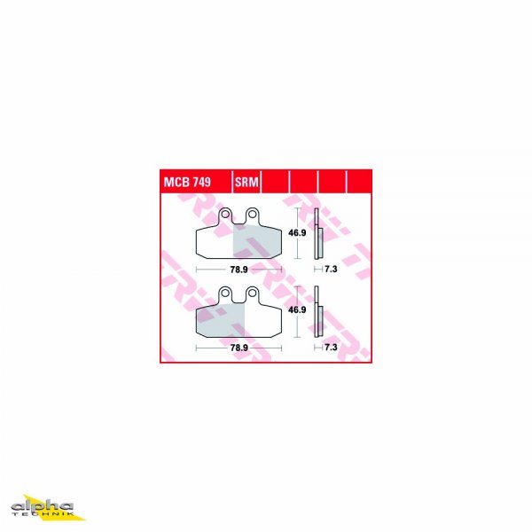 TRW Bremsbelagsatz MCB749SRM Atlantic 500 PT