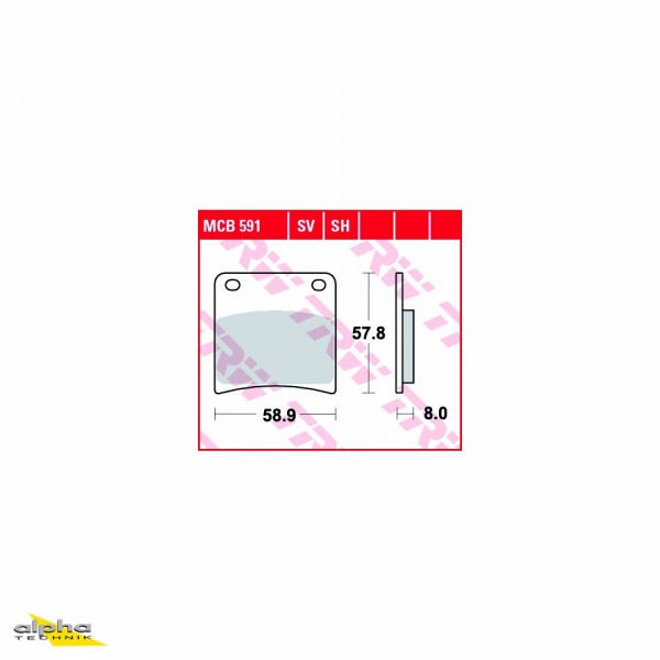 TRW Bremsbelagsatz MCB591 VX800 VS51B