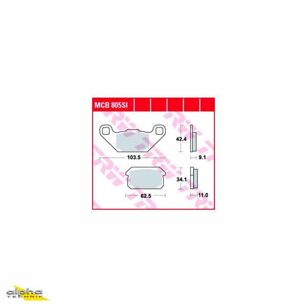 TRW Bremsbelagsatz MCB805SI Crossroad 300 Bugrider