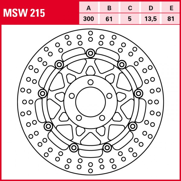 TRW Bremsscheibe Allround schwimmend MSW215 GTR1000 ZGT00A