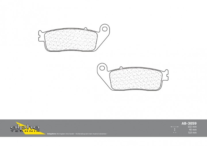 ALPHA TECHNIK Bremsbelag Scooter mit ABE für X-City 125 SE43 SH125i Mode JF51 Cityliner 125