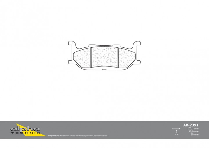 ALPHA TECHNIK Bremsbeläge FZX250 Zeal