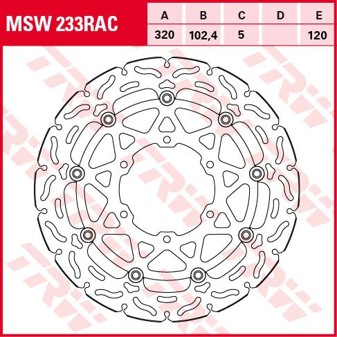 TRW Bremsscheibe Sportiv schwimmend MSW233RAC GSX-R1000 WDM0